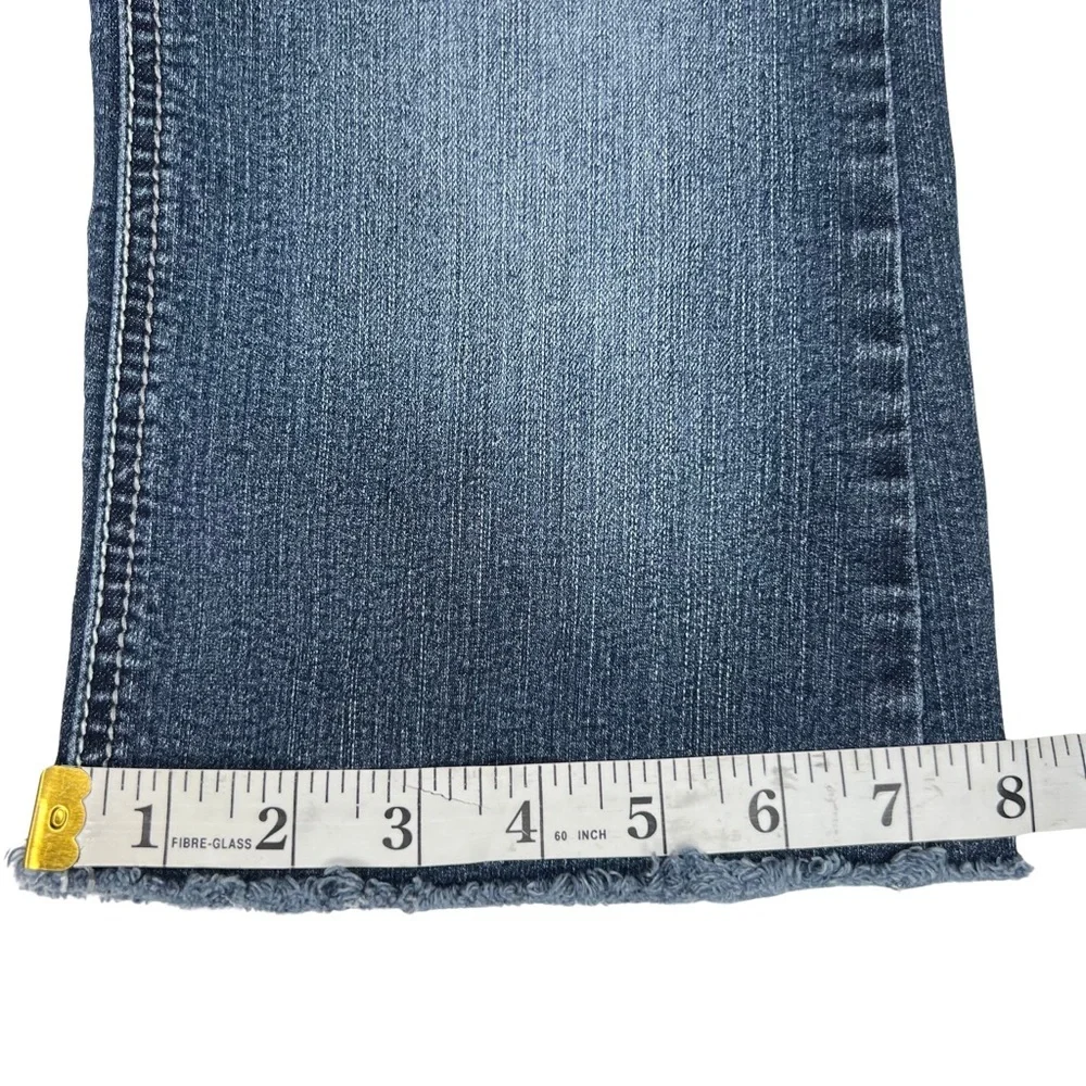 Maurices Jeans Straight Distressed Cropped Raw Hem Blue 3 4 Regular